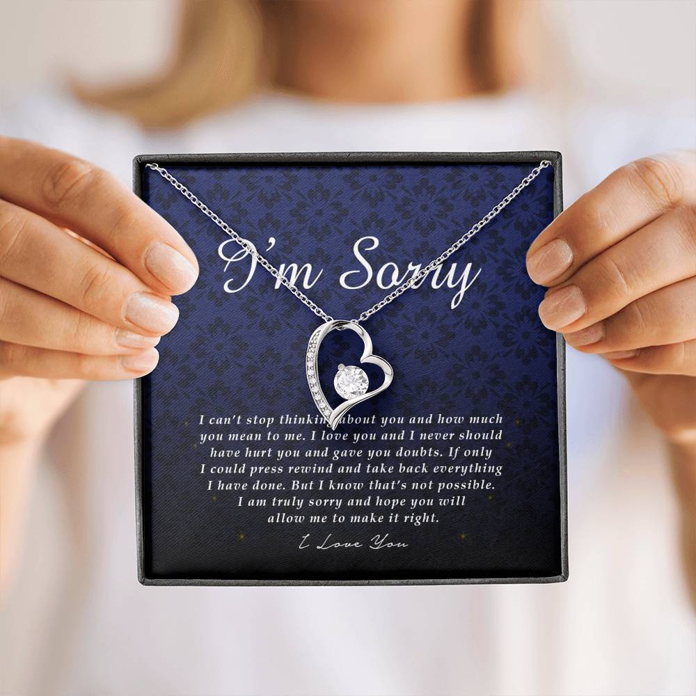 Forever Heart Necklace, I'm Sorry Card