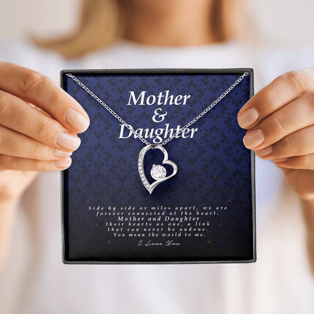 Mother and Daughter Gift, Forever Heart Necklace