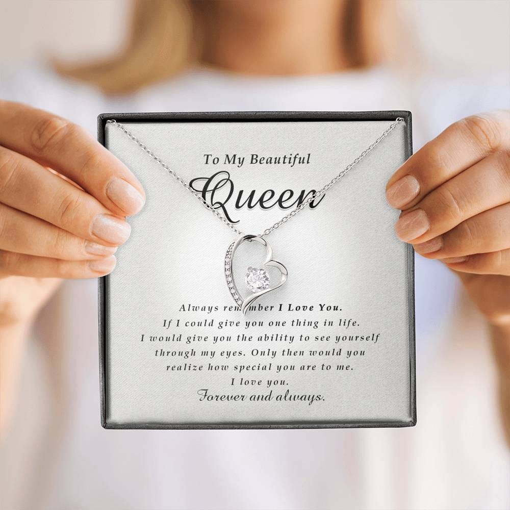 Forever Heart Necklace, To My Beautiful Quen
