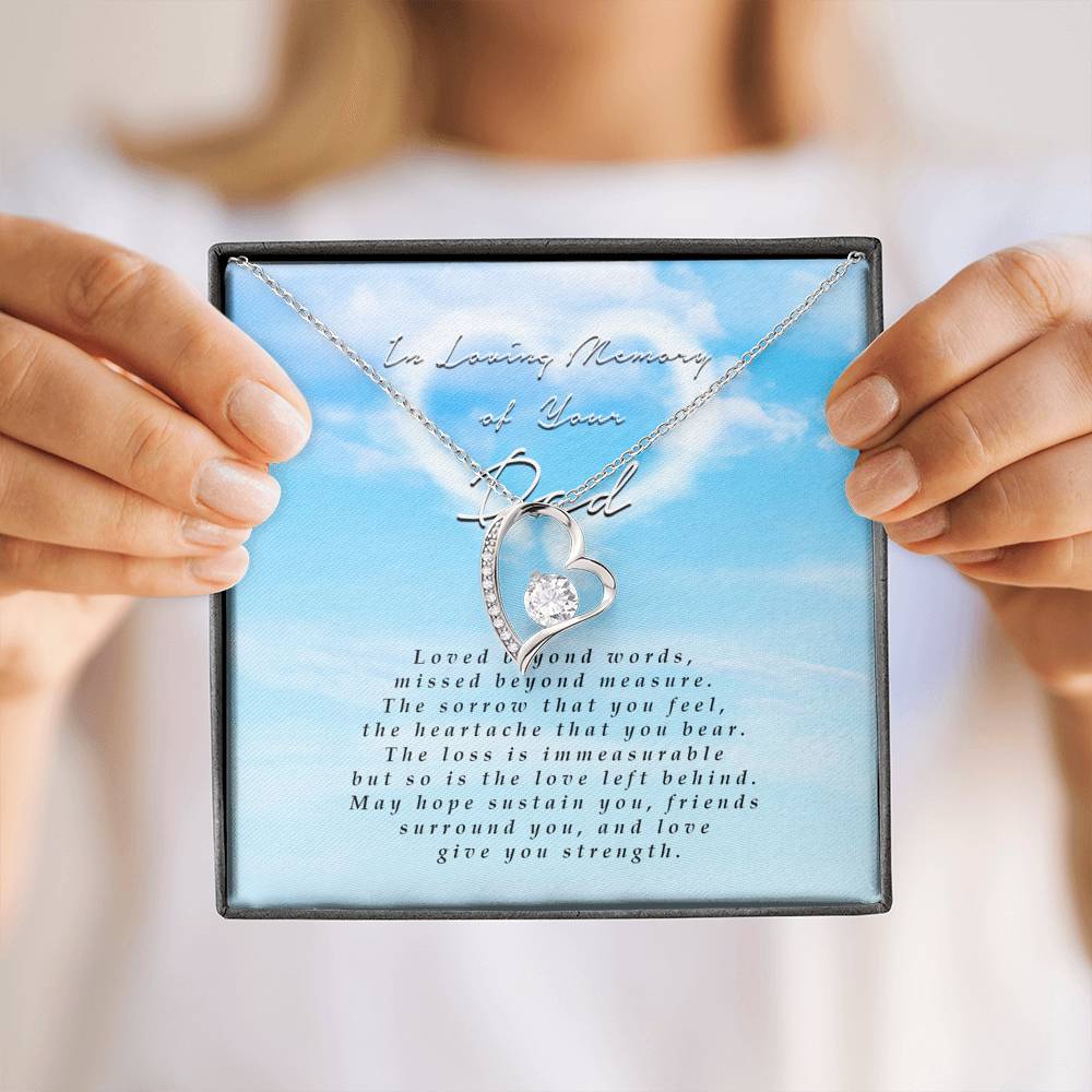 Forever Heart Necklace, Memorial Gift For Loss of Dad
