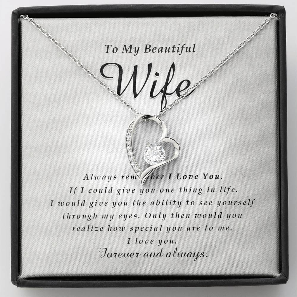 Forever Heart Necklace, To My Beautiful Wife