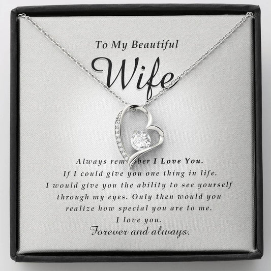 Forever Heart Necklace, To My Beautiful Wife