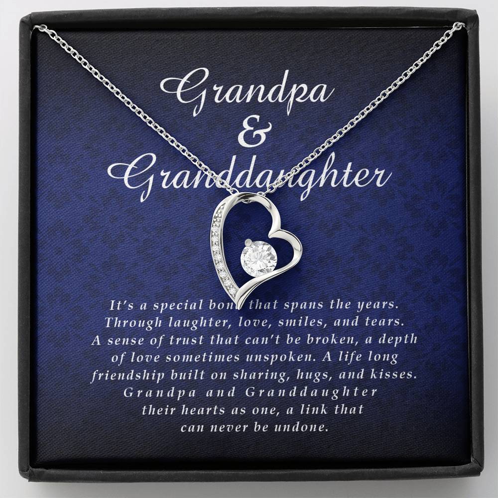 Forever Heart Necklace, Granddaughter Jewelry Card from Grandpa