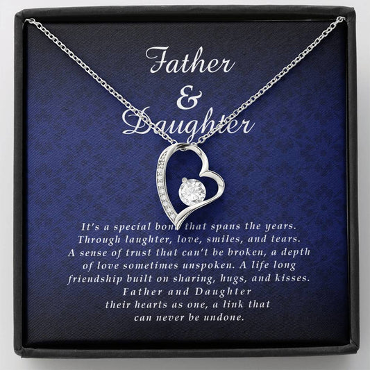 Forever Heart Necklace, Daughter Jewelry Card from Father