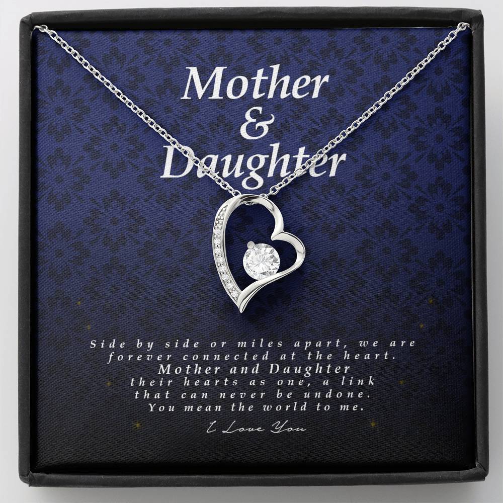Mother and Daughter Gift, Forever Heart Necklace