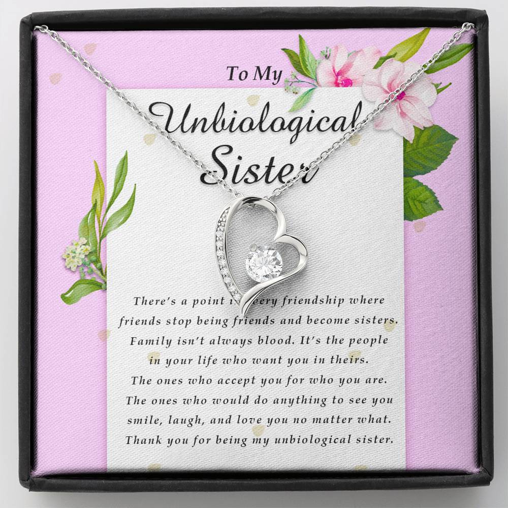 Forever Heart Necklace, To My Unbiological Sister