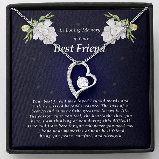 Forever Heart Necklace, Memorial Gift For Loss of Best Friend