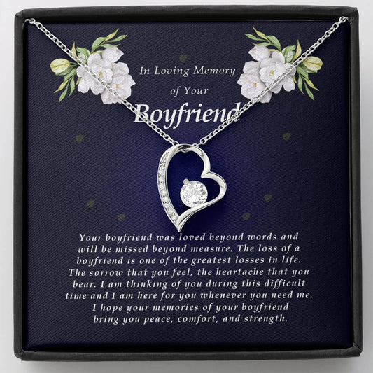Forever Heart Necklace, Memorial Gift For Loss of Boyfriend