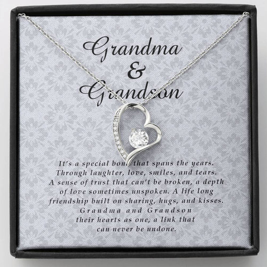 Grandma and Grandson Jewelry Card, Forever Heart Necklace