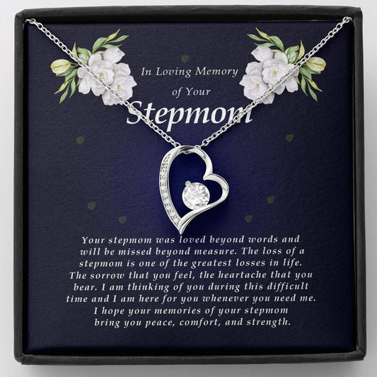 Forever Heart Necklace, Memorial Gift For Loss of Stepmom