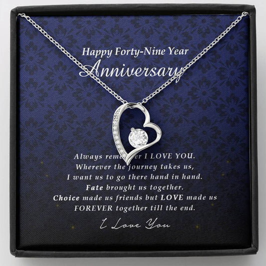 Forever Heart Necklace, Forty Nine Year Anniversary Gift