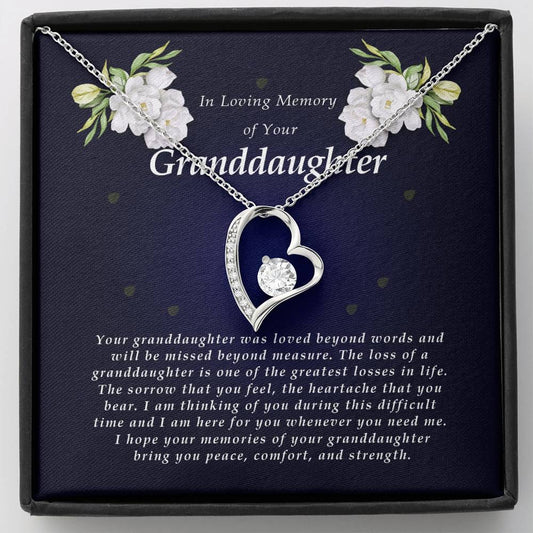 Forever Heart Necklace, Memorial Gift For Loss of Granddaughter