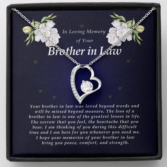 Forever Heart Necklace, Memorial Gift For Loss of Brother In Law