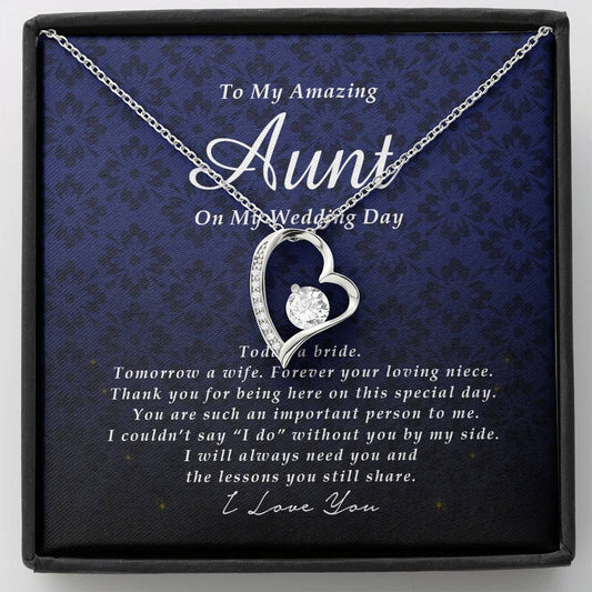 Forever Heart Necklace, To My Aunt, Gift from Bride, Wedding Day Gift from Niece