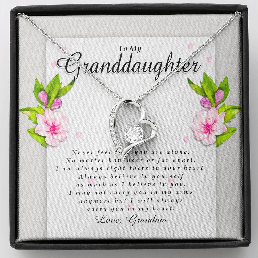 Forever Heart Necklace, Granddaughter Gift from Grandma