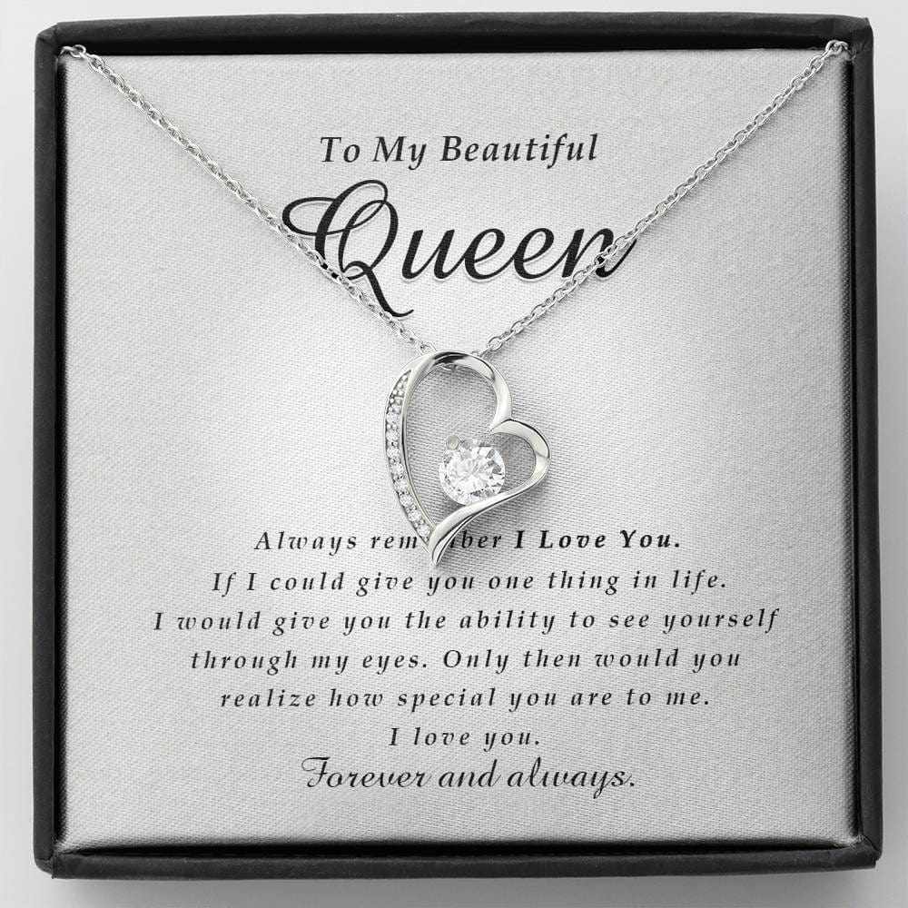 Forever Heart Necklace, To My Beautiful Quen