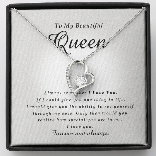 Forever Heart Necklace, To My Beautiful Quen