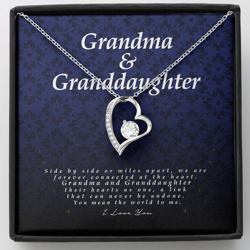 Grandma and Granddaughter Gift, Forever Heart Necklace