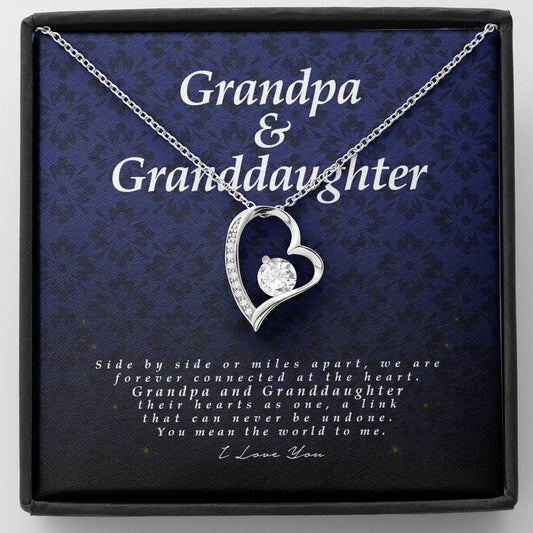 Grandpa and Granddaughter Gift, Forever Heart Necklace