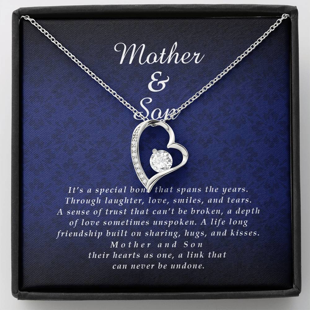 Forever Heart Necklace, Mother Jewelry Card from Son