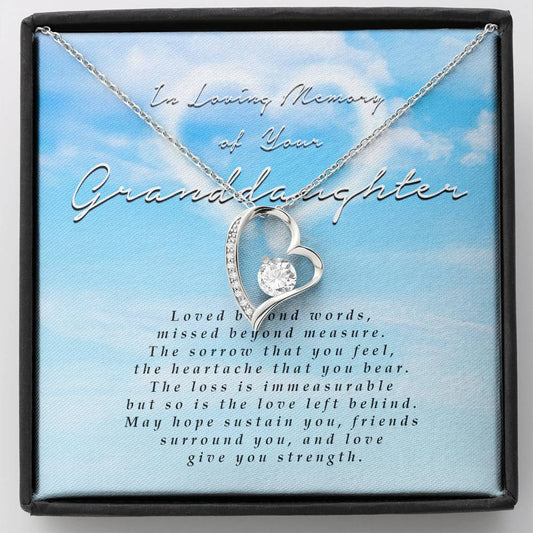 Forever Heart Necklace, Memorial Gift For Loss of Granddaughter