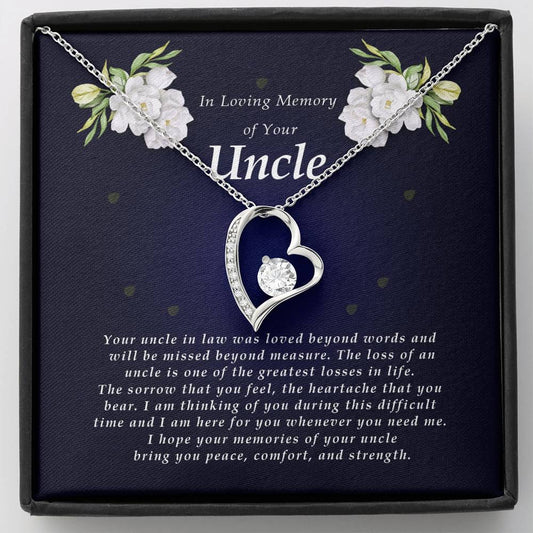 Forever Heart Necklace, Memorial Gift For Loss of Uncle