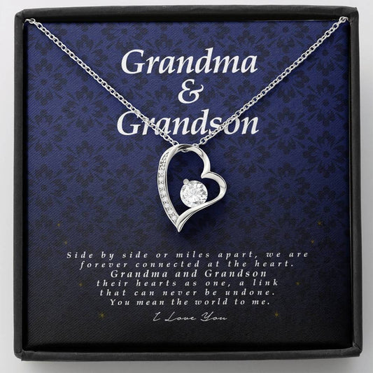 Grandma and Grandson Gift, Forever Heart Necklace