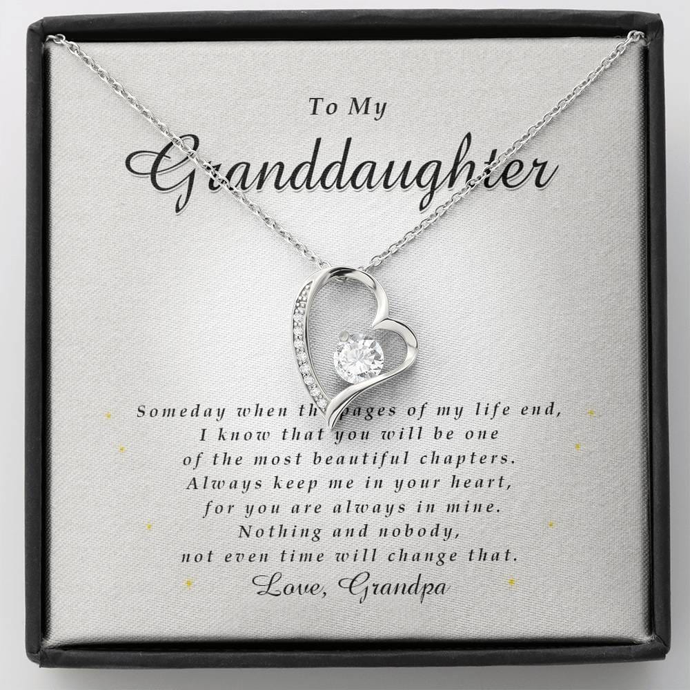Forever Heart Necklace, Gift for Granddaughter from Grandpa
