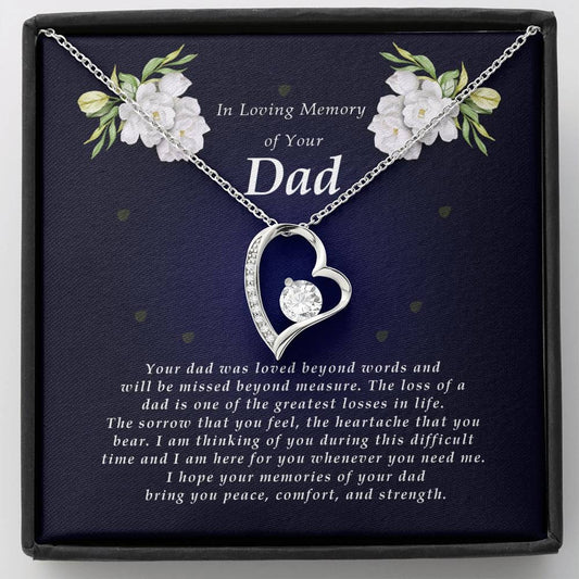 Forever Heart Necklace, Memorial Gift For Loss of Dad