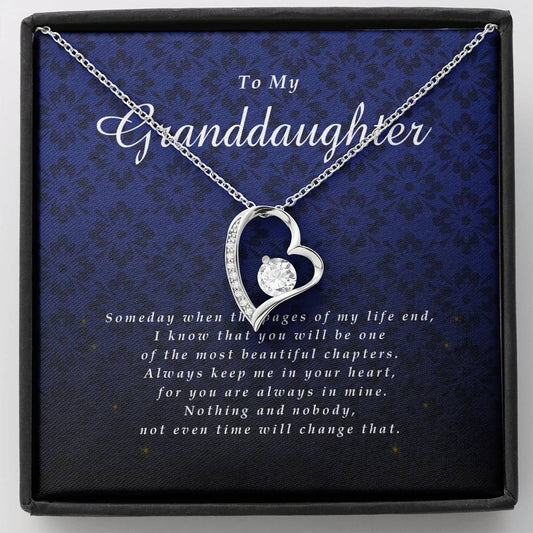 Forever Heart Necklace, Gift for Granddaughter from Grandma / Grandpa