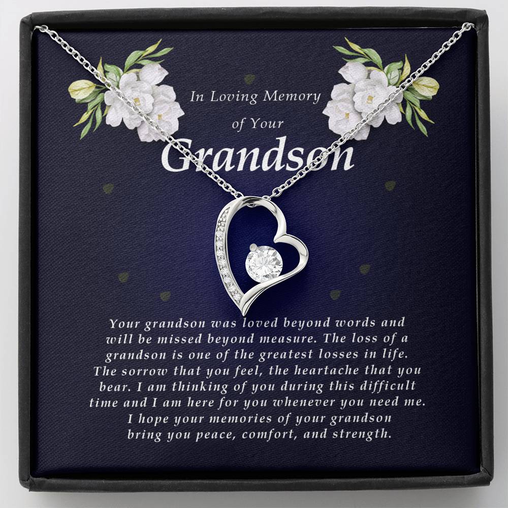 Forever Heart Necklace, Memorial Gift For Loss of Grandson