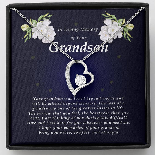 Forever Heart Necklace, Memorial Gift For Loss of Grandson