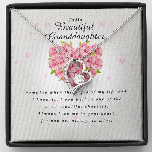 Forever Heart Necklace, To My Beautiful Granddaughter, Gift from Grandma / Grandpa