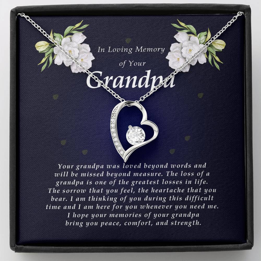 Forever Heart Necklace, Memorial Gift For Loss of Grandpa