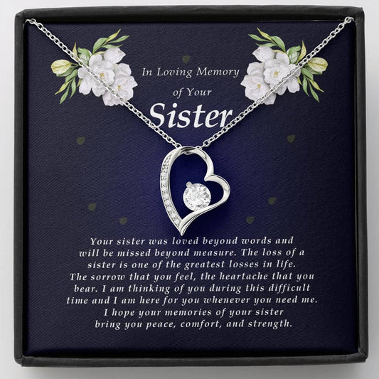 Forever Heart Necklace, Memorial Gift For Loss of Sister