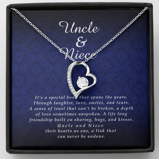 Forever Heart Necklace, Niece Jewelry Card from Uncle