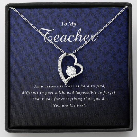 Forever Heart Necklace, Teacher Gift