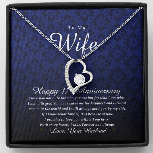 Forever Heart Necklace, Happy 17th Anniversary