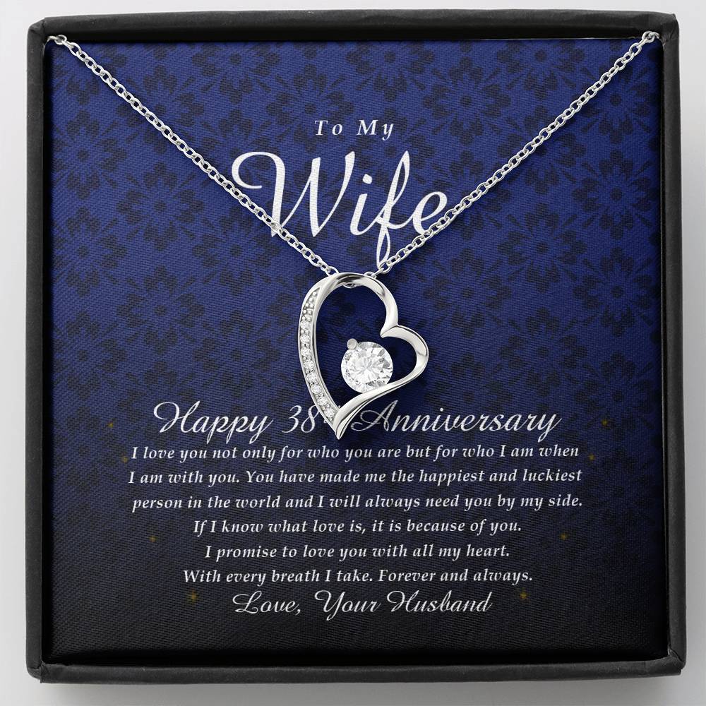 Forever Heart Necklace, Happy 38th Anniversary