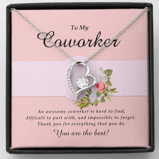 Forever Heart Necklace, Coworker Jewelry Card