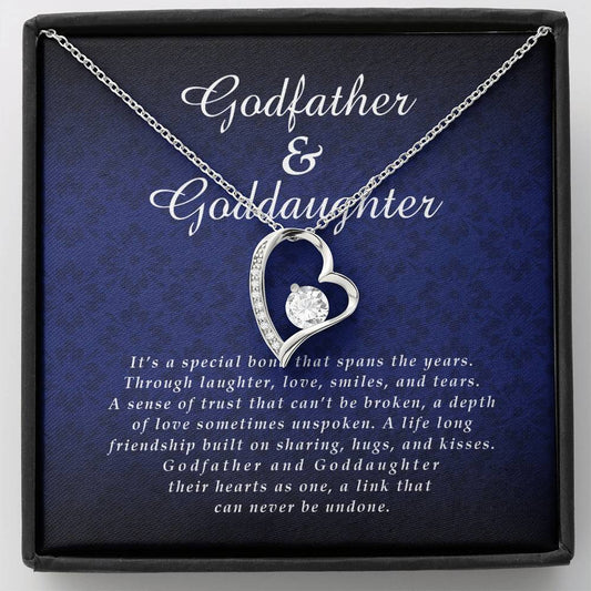 Forever Heart Necklace, Goddaughter Jewelry Card from Godfather