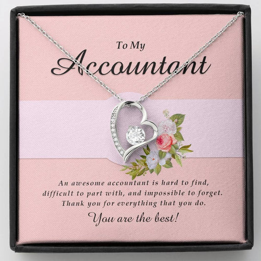 Forever Heart Necklace, Accountant Jewelry Card