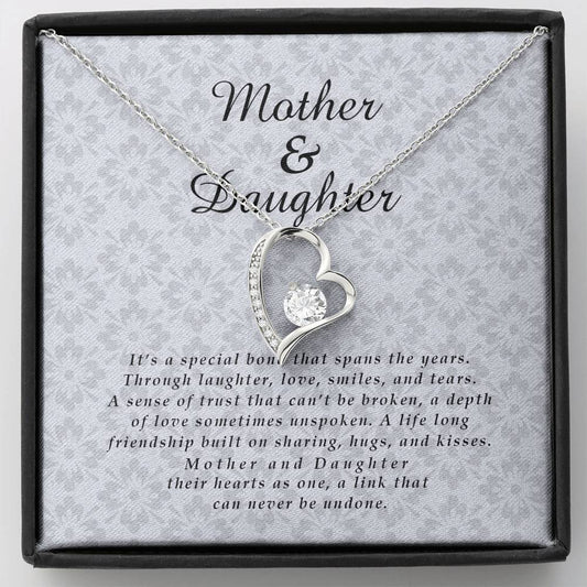 Mother and Daughter Jewelry Card, Forever Heart Necklace
