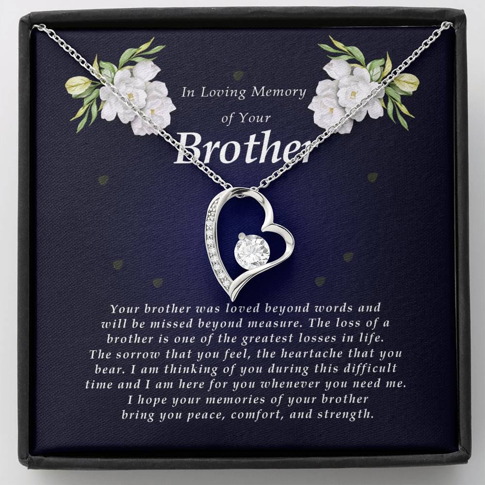 Forever Heart Necklace, Memorial Gift For Loss of Brother
