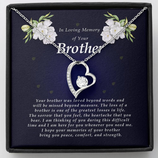 Forever Heart Necklace, Memorial Gift For Loss of Brother