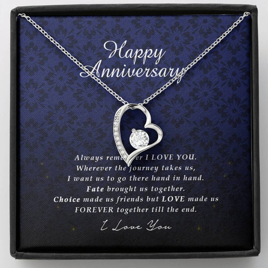 Forever Heart Necklace, Happy Anniversary