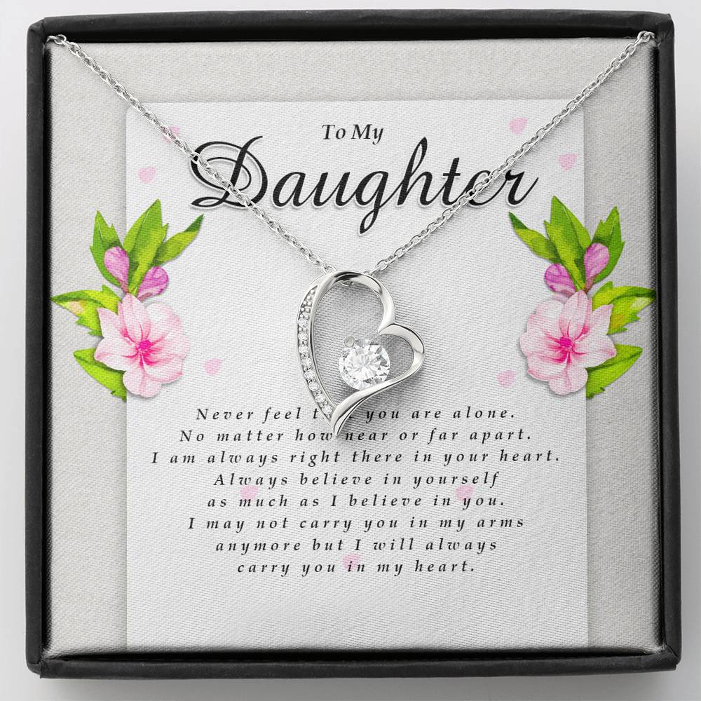 Forever Heart Necklace, Daughter Gift from Dad / Mom