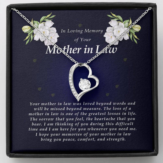 Forever Heart Necklace, Memorial Gift For Loss of Mother In Law