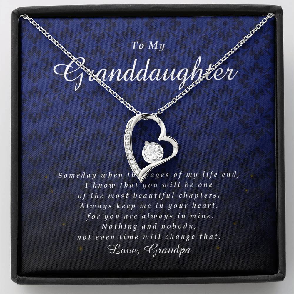 Forever Heart Necklace, Gift for Granddaughter from Grandpa