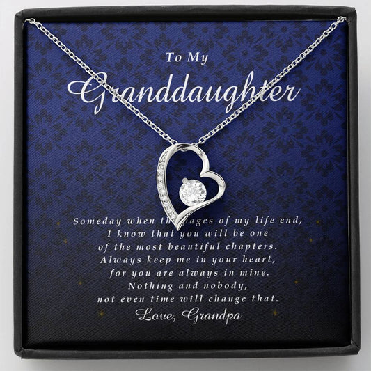 Forever Heart Necklace, Gift for Granddaughter from Grandpa